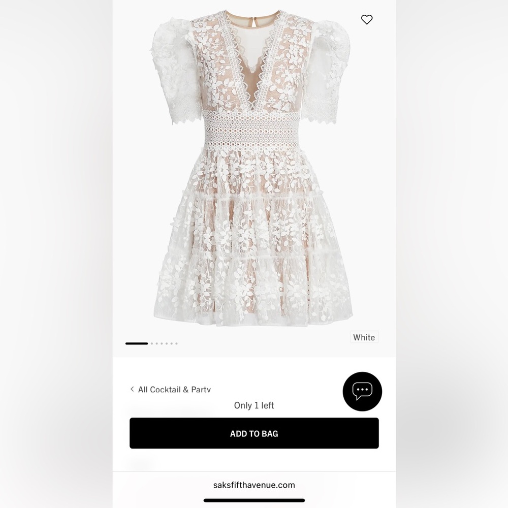 Bronx and Banco White Floral Lace Mini Dress